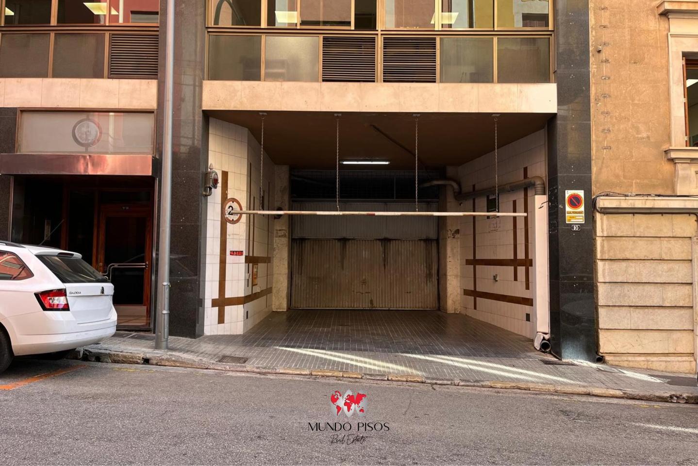 Parking in Olmos area, Downtown District, Palma de Mallorca, Balearic Islands.